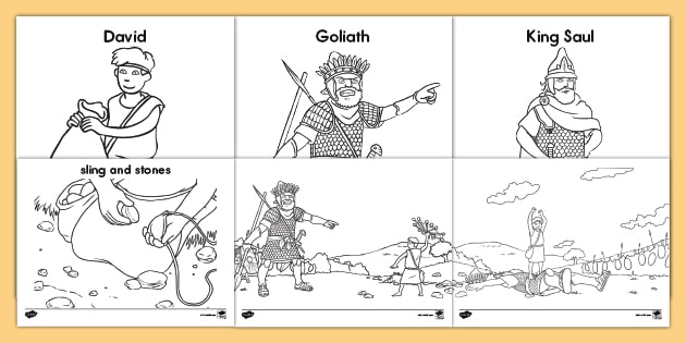 David and goliath coloring pages teacher made