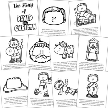 David and goliath bible story coloring pages and posters craft activity