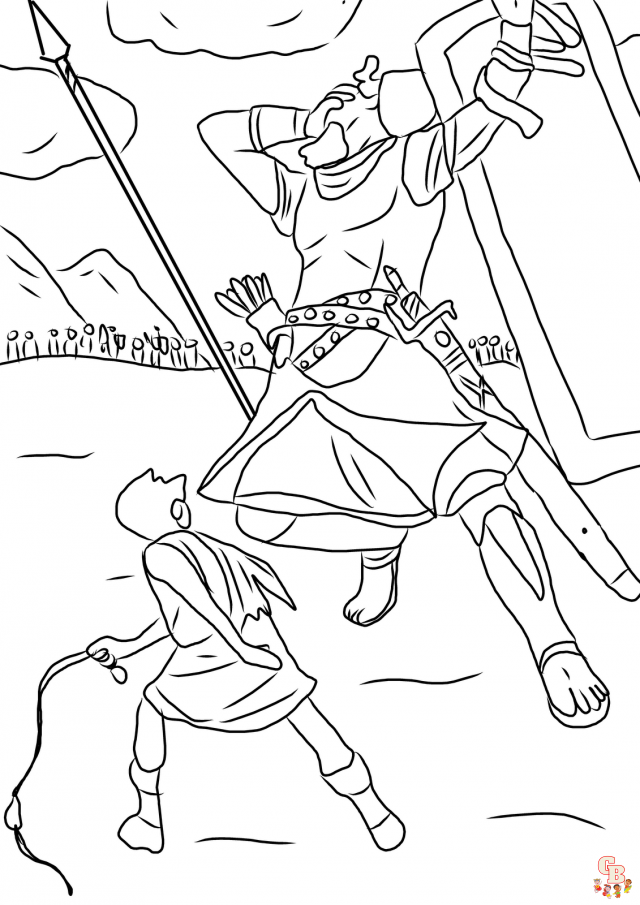 Printable david and goliath coloring pages free for all age
