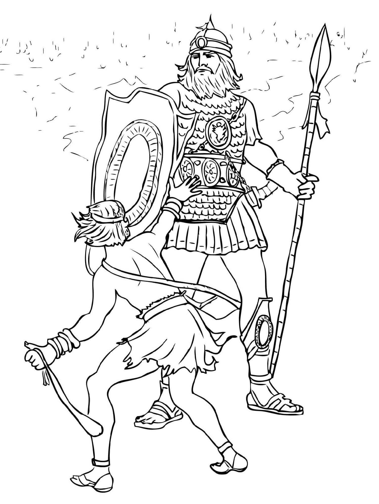 David and goliath coloring pages