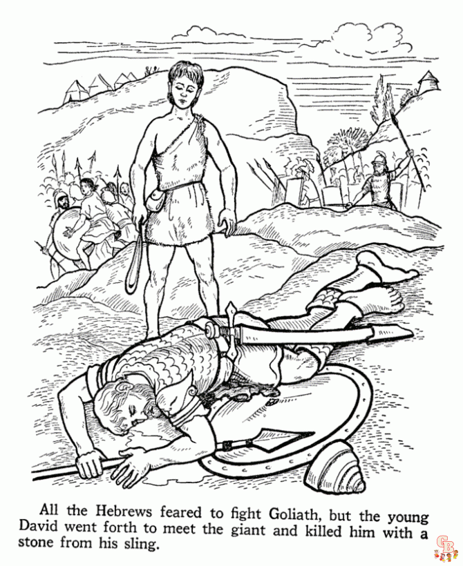 Printable david and goliath coloring pages free for all age
