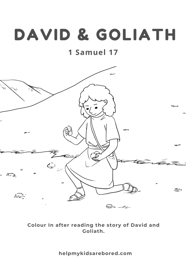 David goliath color in activity sheet â free download â help my kids are bored