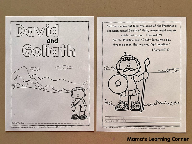 David and goliath coloring pages