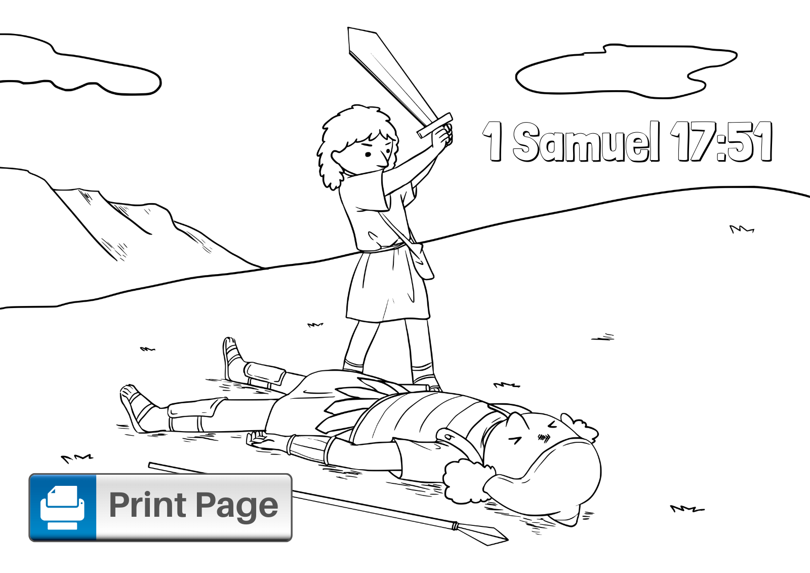 Free printable david and goliath coloring pages for kids â connectus