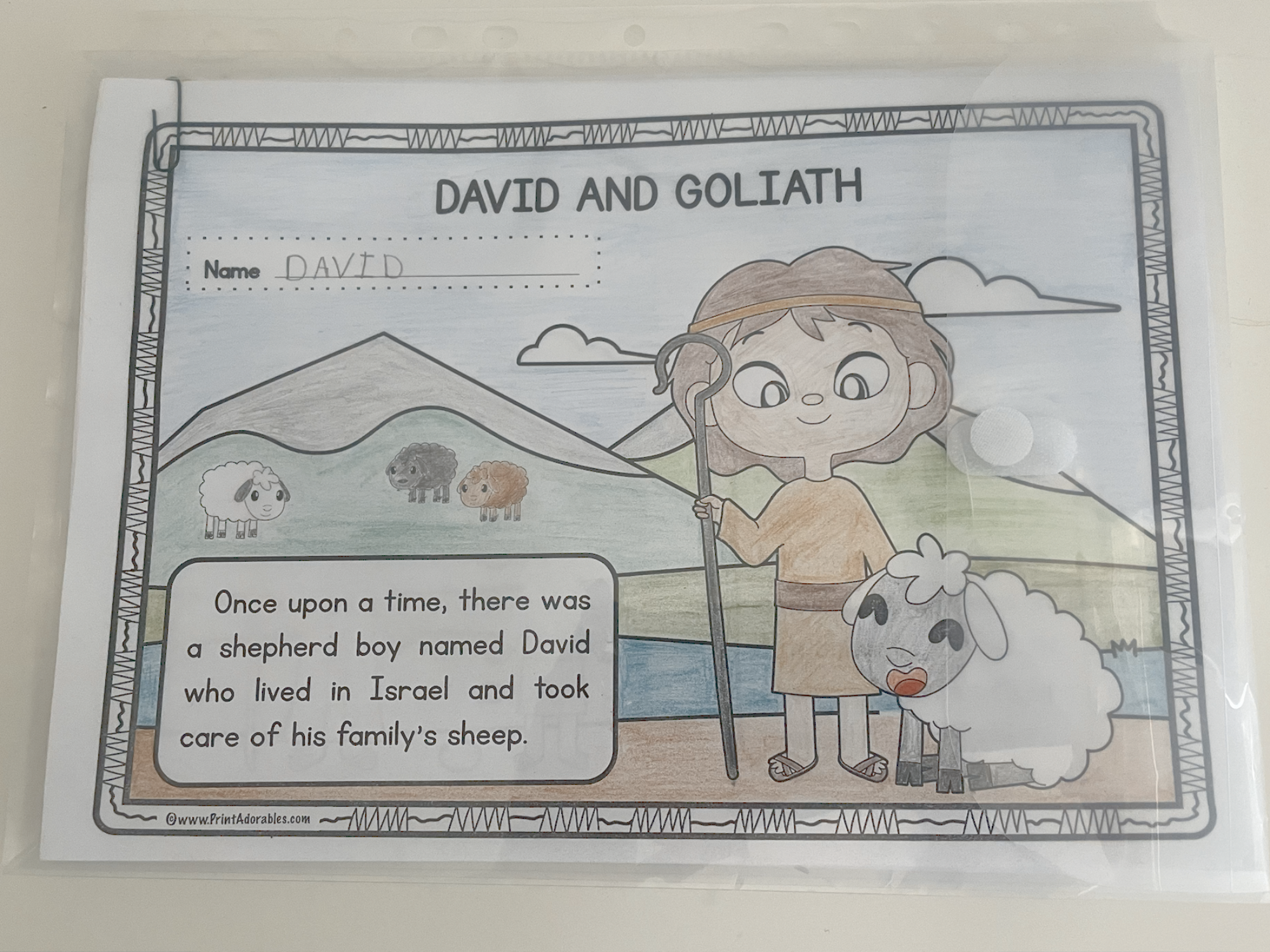 David and goliath coloring pages and story book printable teaching resources