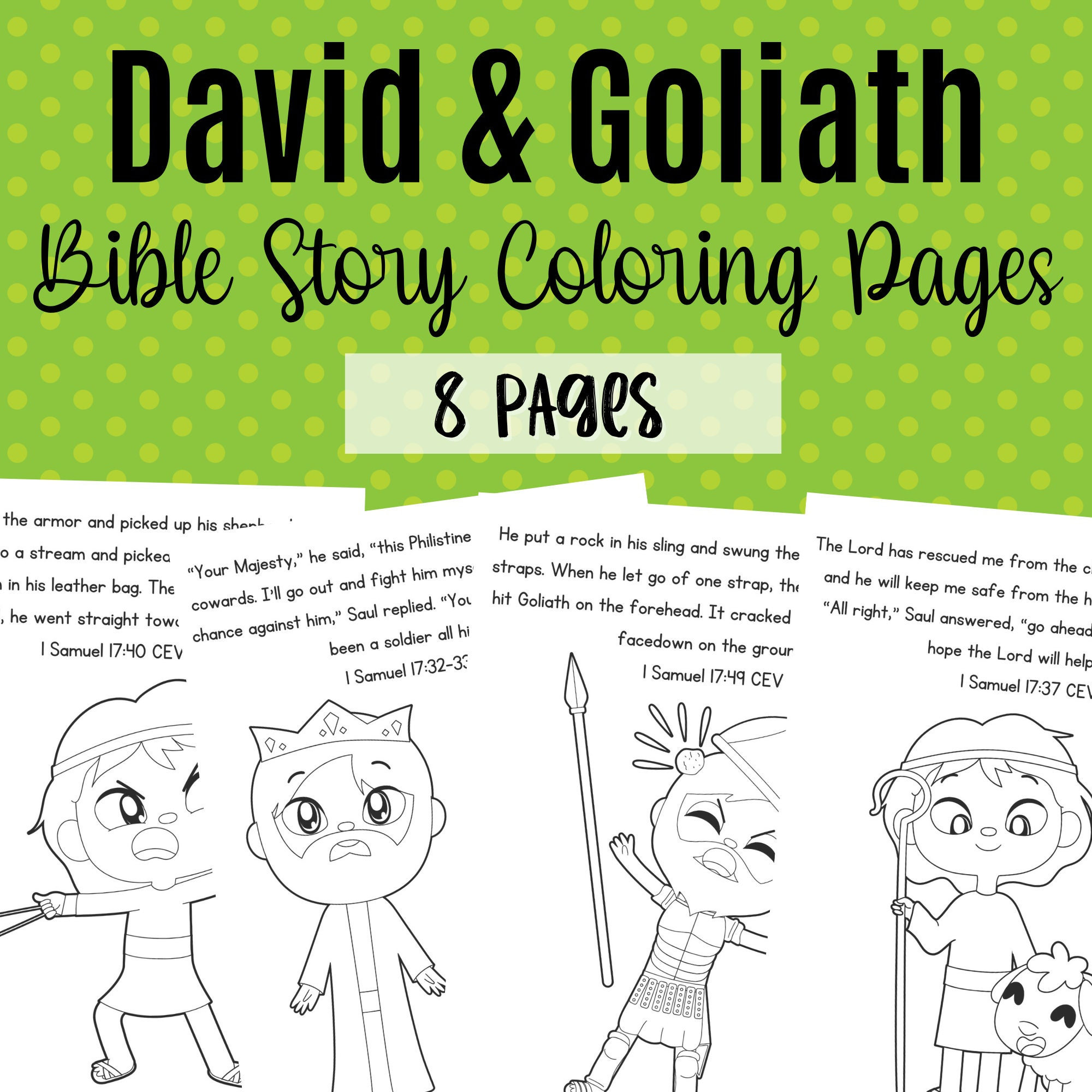 David and goliath bible story coloring pages bible stories christian lesson sunday school lesson homeschool curriculumkids printable