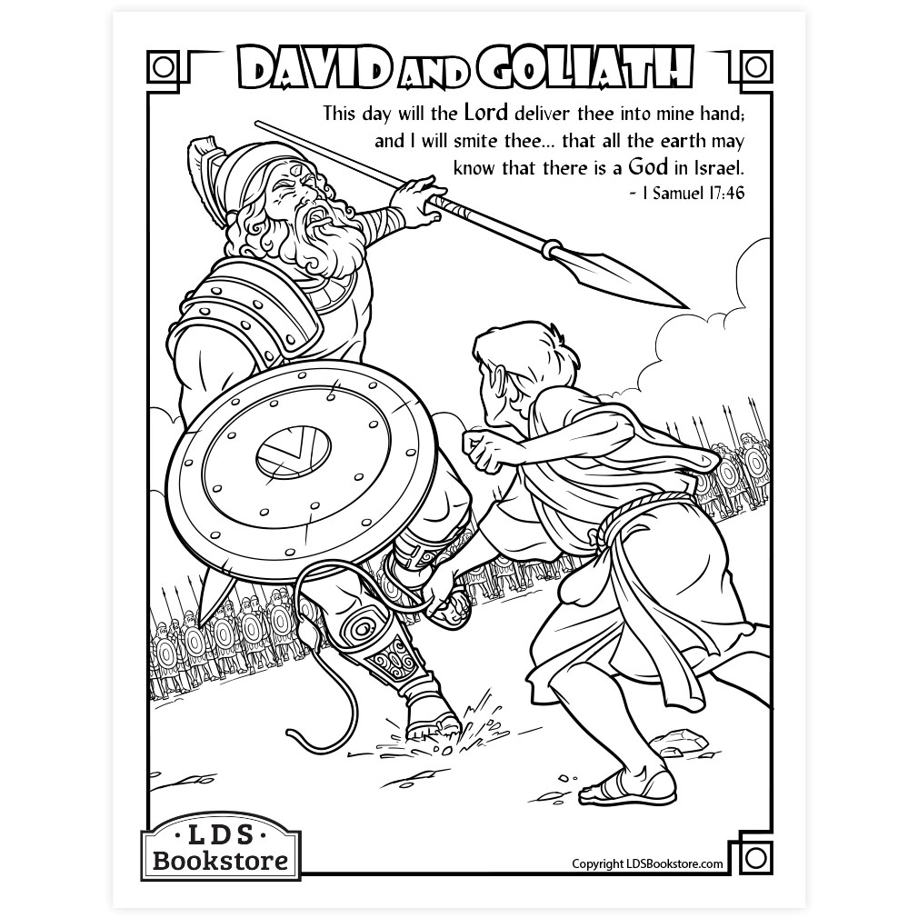 David and goliath coloring page