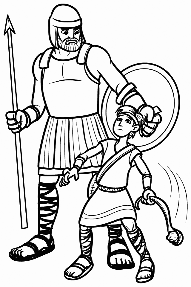 David and goliath coloring pages