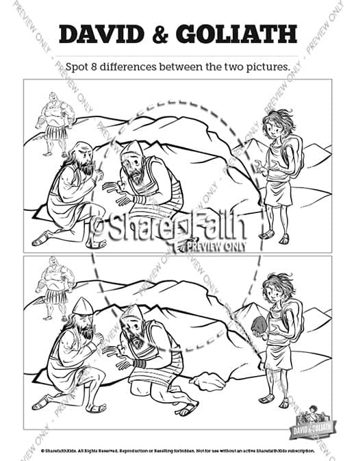 David and goliath kids spot the difference â