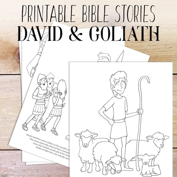 Bible study david and goliath kids coloring bible printable homeschool family bible study coloring pages download now