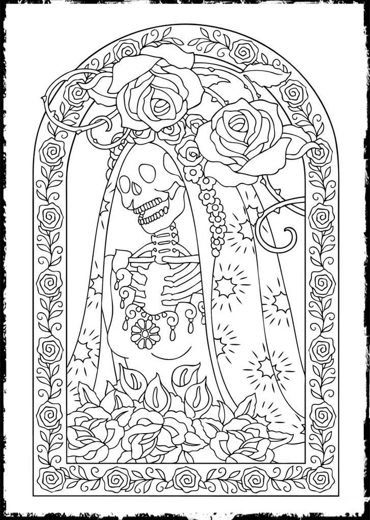 Free printable day of the dead coloring pages