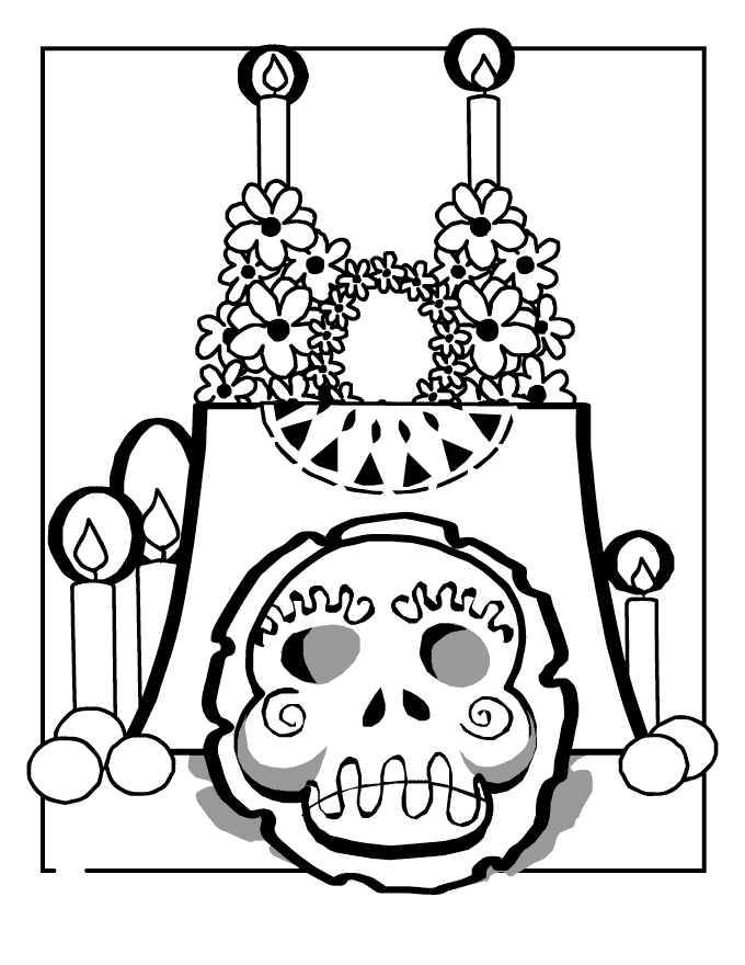 Free printable day of the dead coloring pages