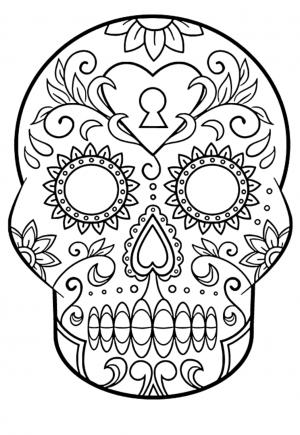 Free printable sugar skull coloring pages for adults and kids