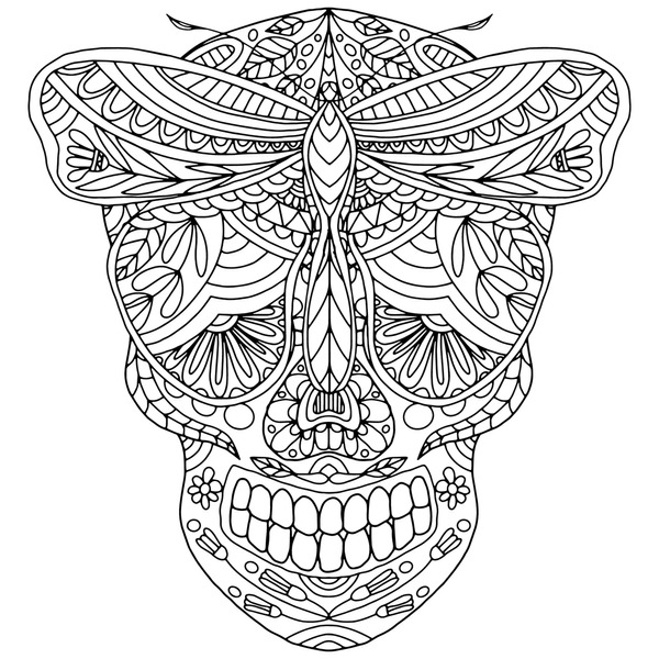 Day dead coloring pages royalty