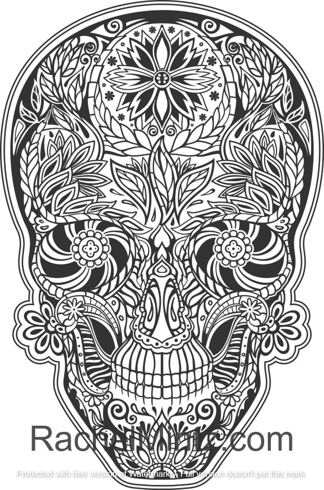 Mexican skulls coloring pdf book