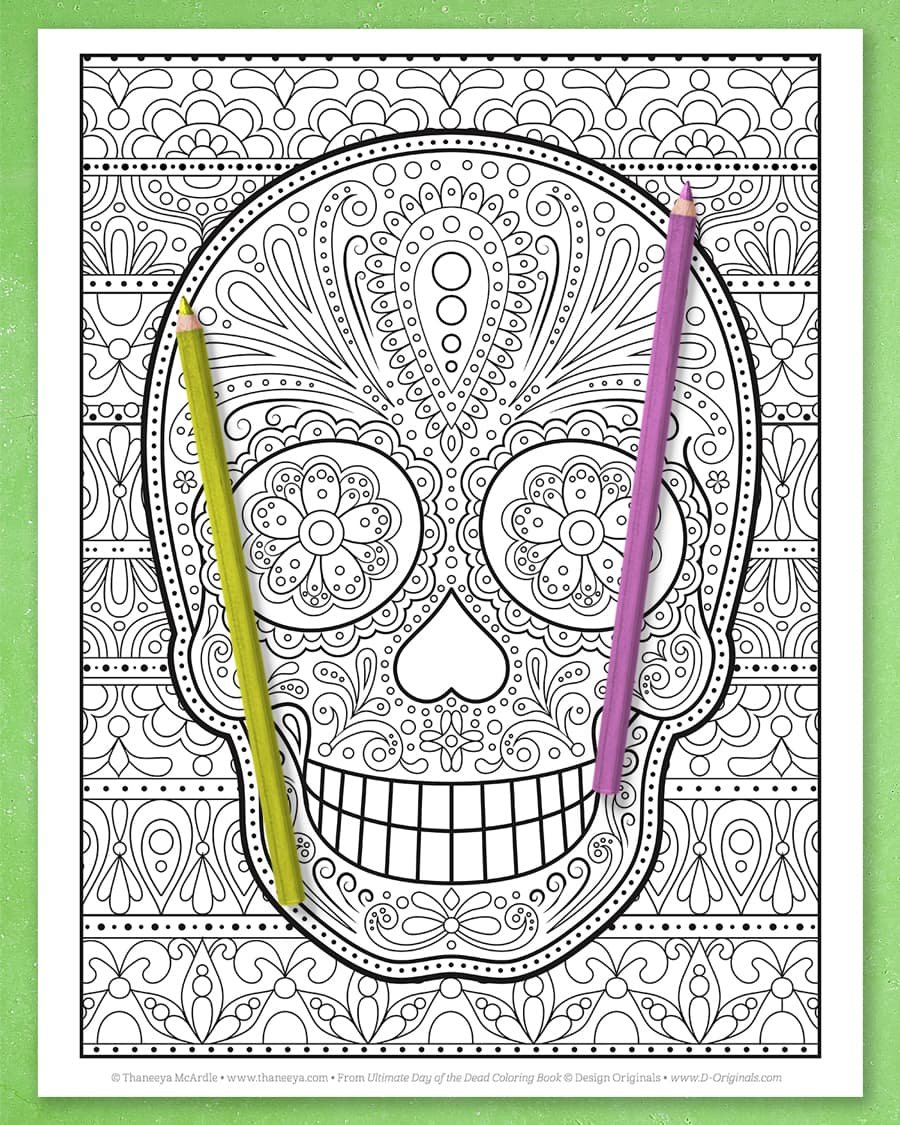 Ultimate day of the dead coloring book by mcardle â