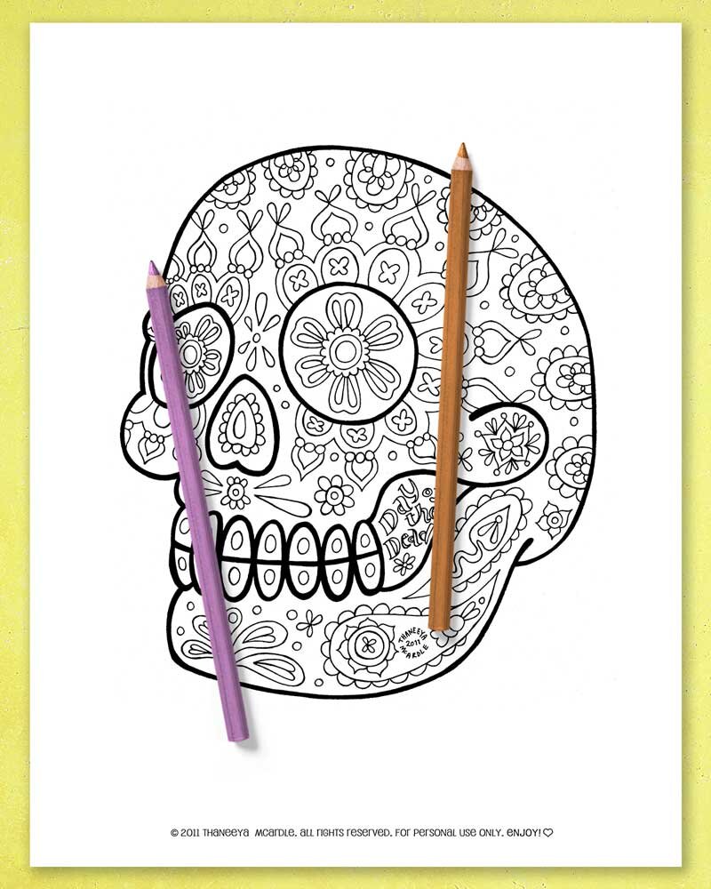 Sugar skull coloring pages