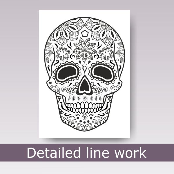 Printable dia de los muertos coloring pages pdf sugar skull