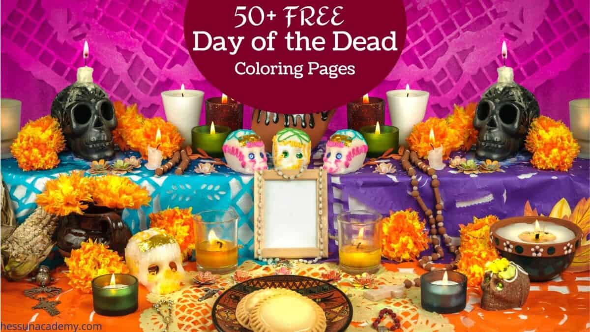 Free printable day of the dead coloring pages for kids and adults