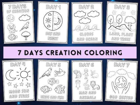 Creation days coloring days of creation coloring pages days of creation coloring sheets printable kids bible activities sunday school