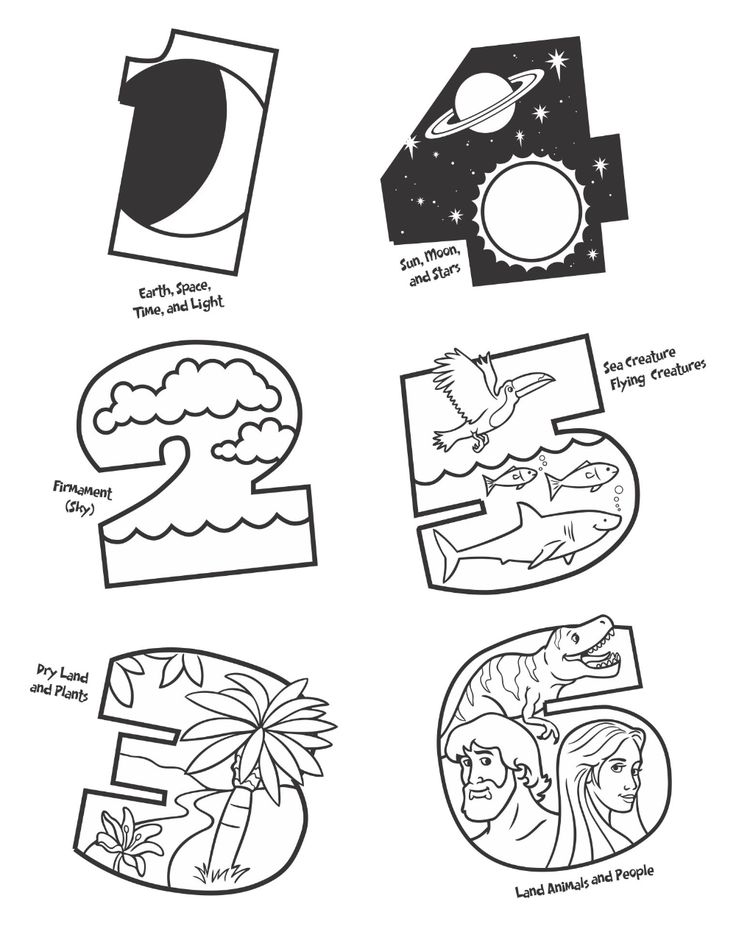 Creation days coloring pages creation coloring pages creation activities days of creation