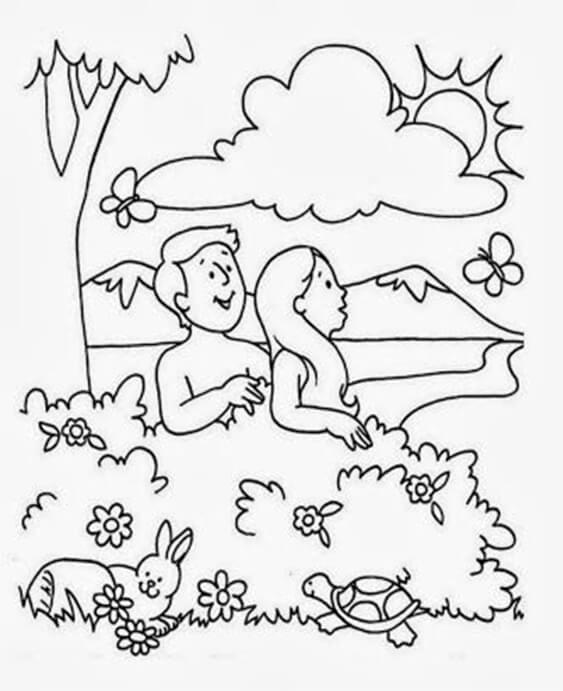 Free easy to print creation coloring pages