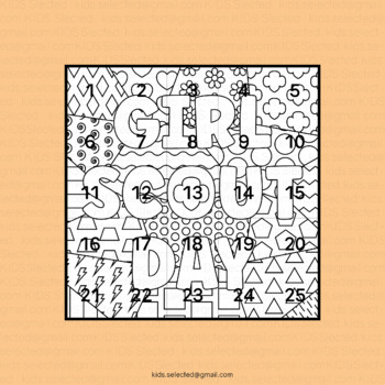 Girl scout day coloring pages activities bulletin board collaborative poster art