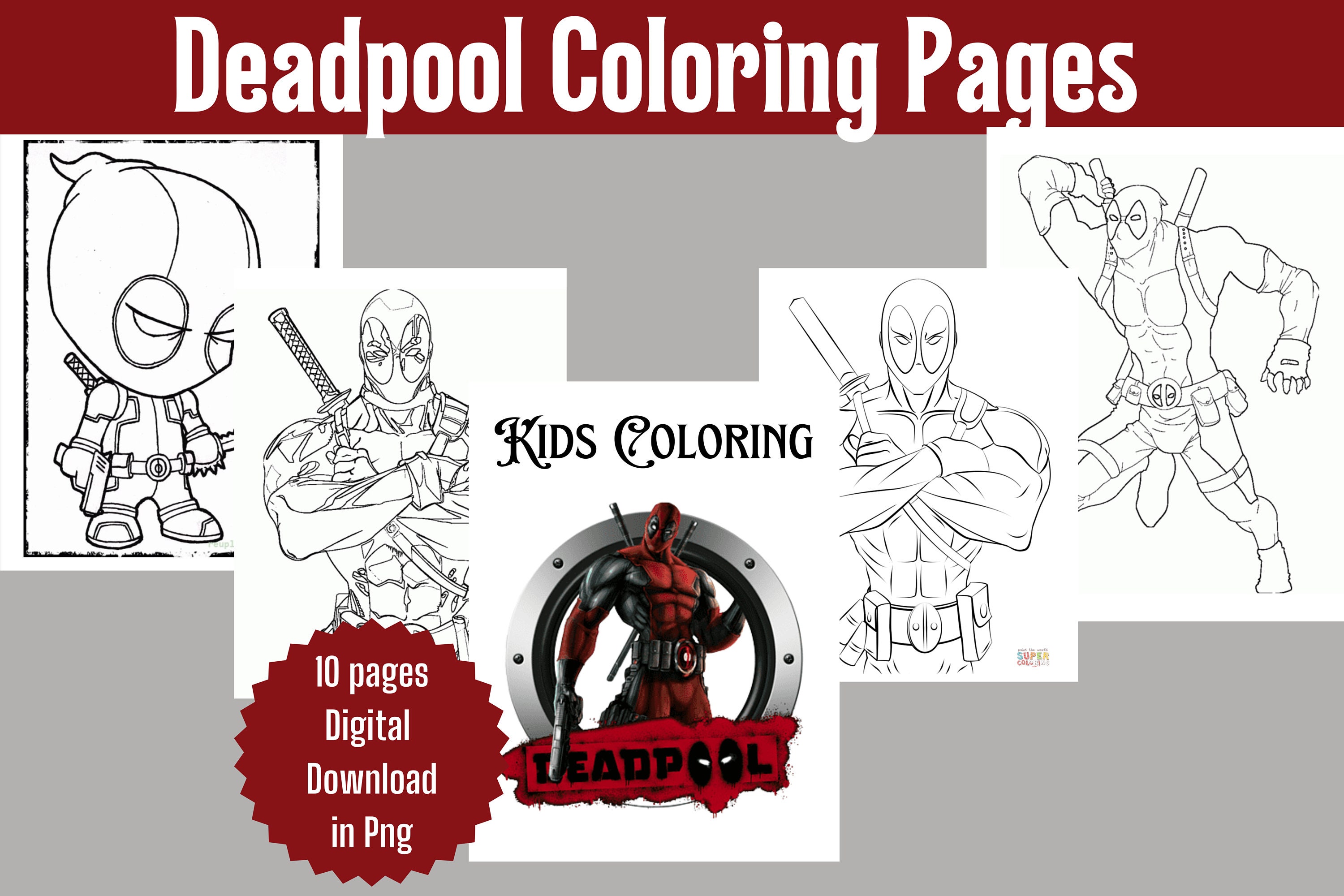 Superheroes deadpool coloring pages super hero prints