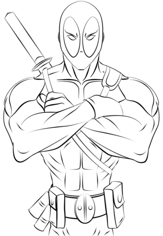 Deadpool coloring page free printable coloring pages