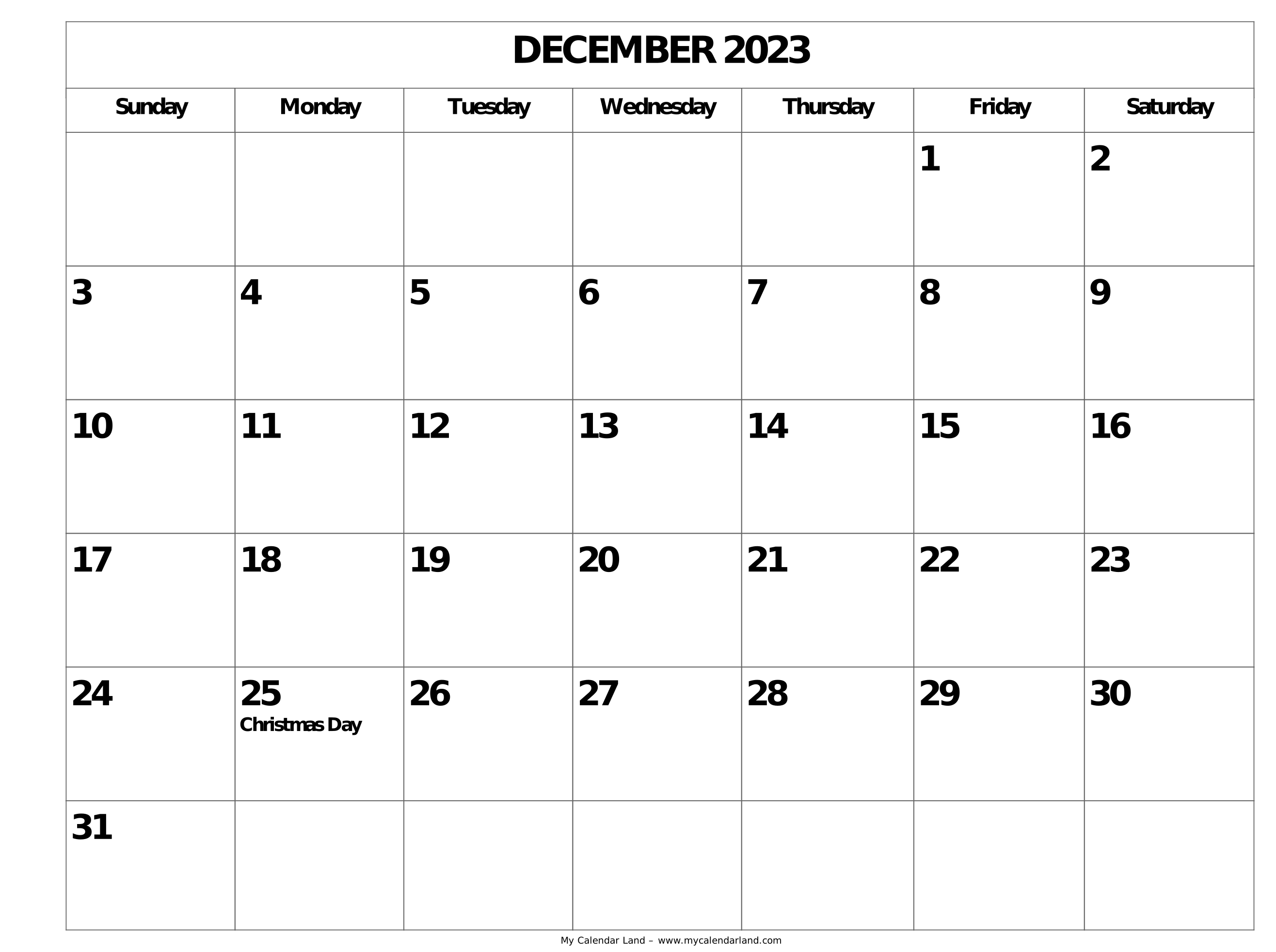 December calendar