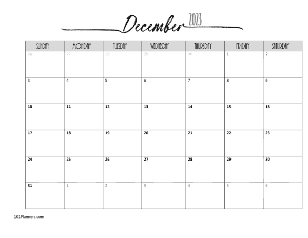 December calendar instant download