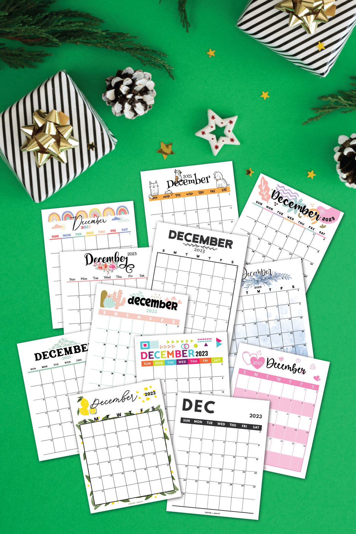 December calendar templates free
