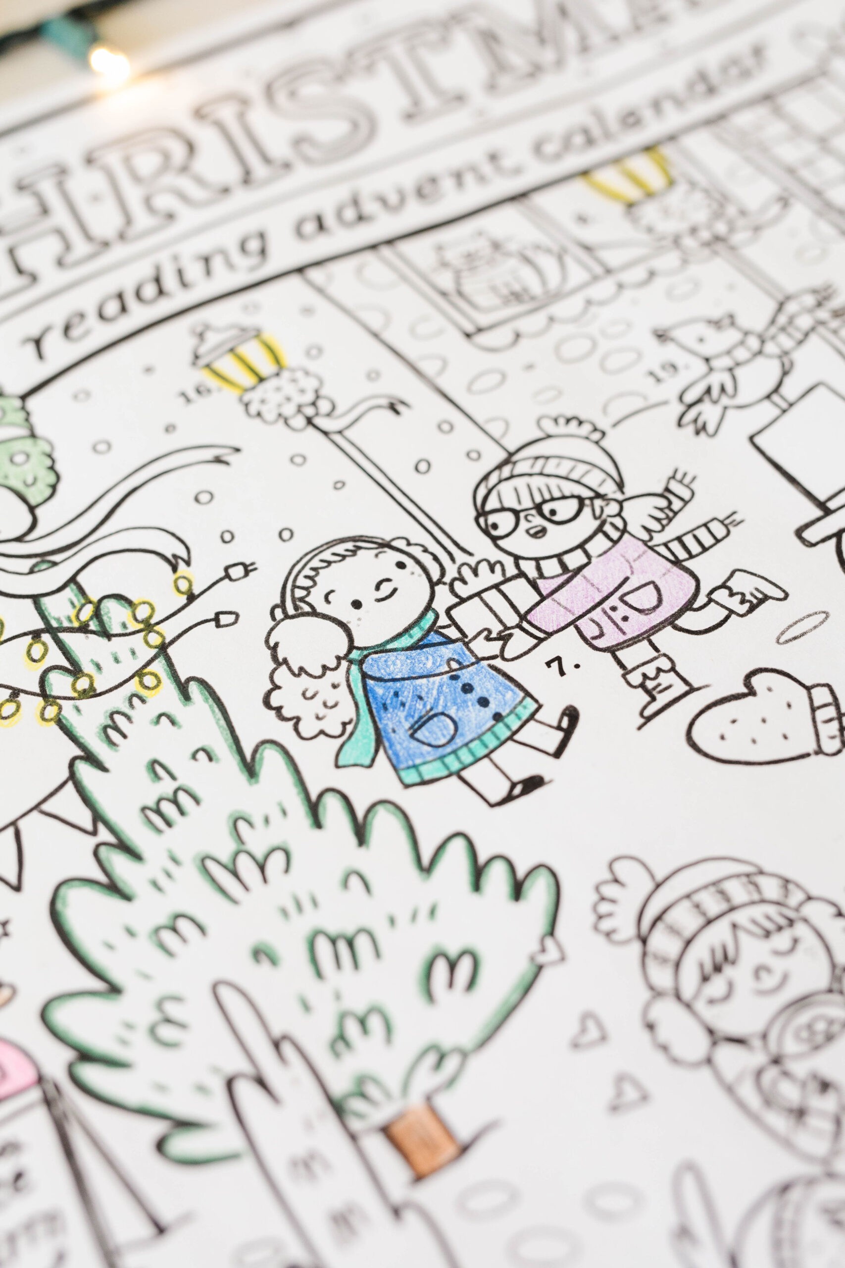 A christmas coloring page calendar