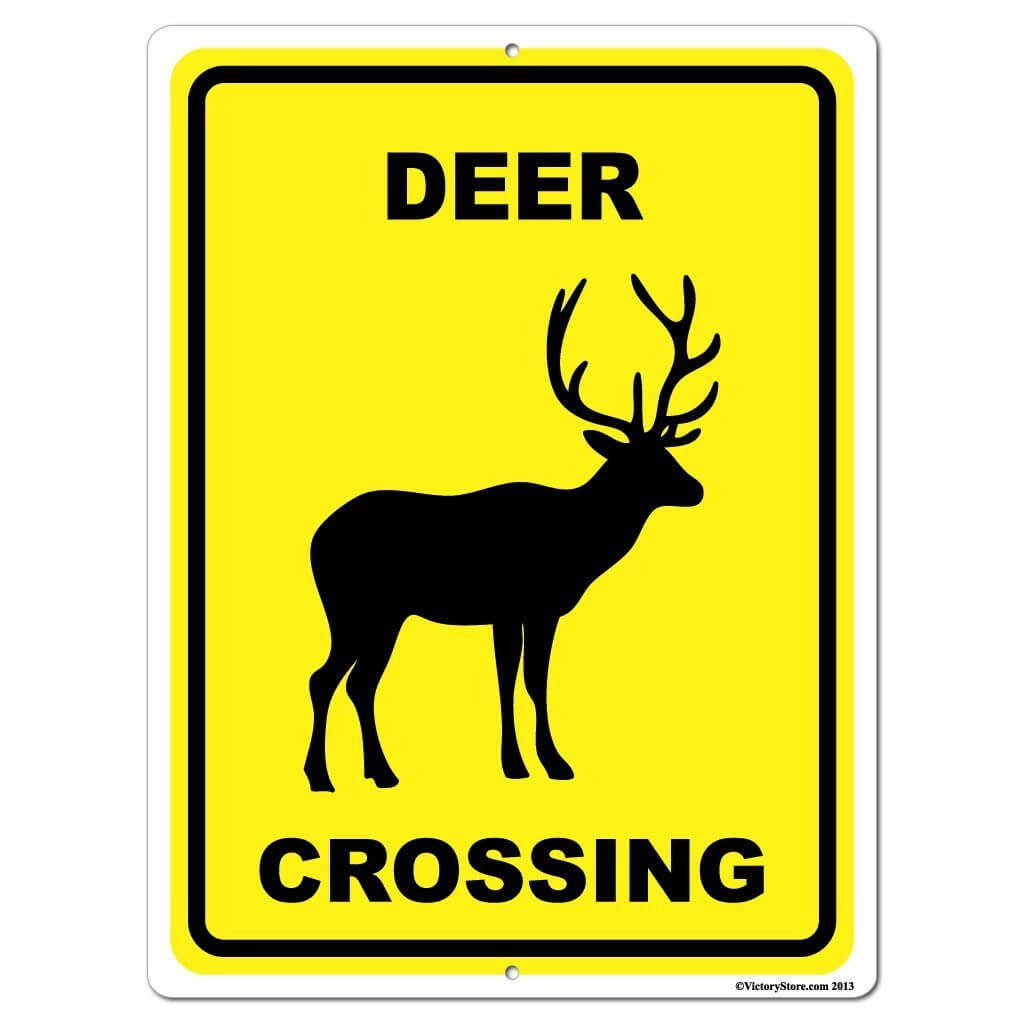 Deer crossing aluminum sign or sticker â