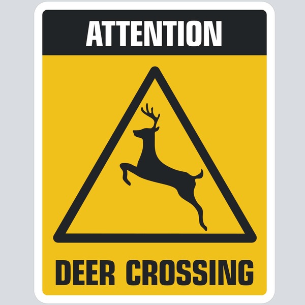 Clipart deer crossing sign royalty