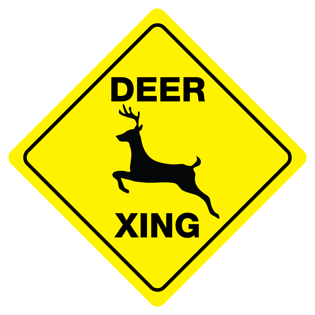 Deer crossing sign xing buck doe hunter funny gag novelty