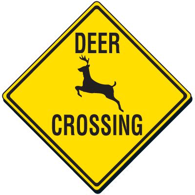 Deer crossing sign