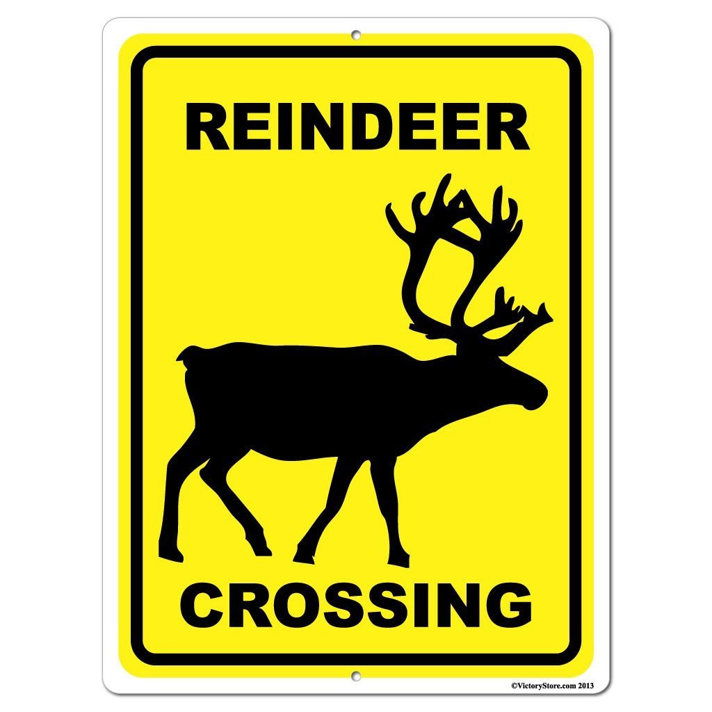 Reindeer crossing sign or sticker â