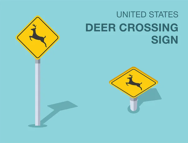 Deer crossing sign vector images