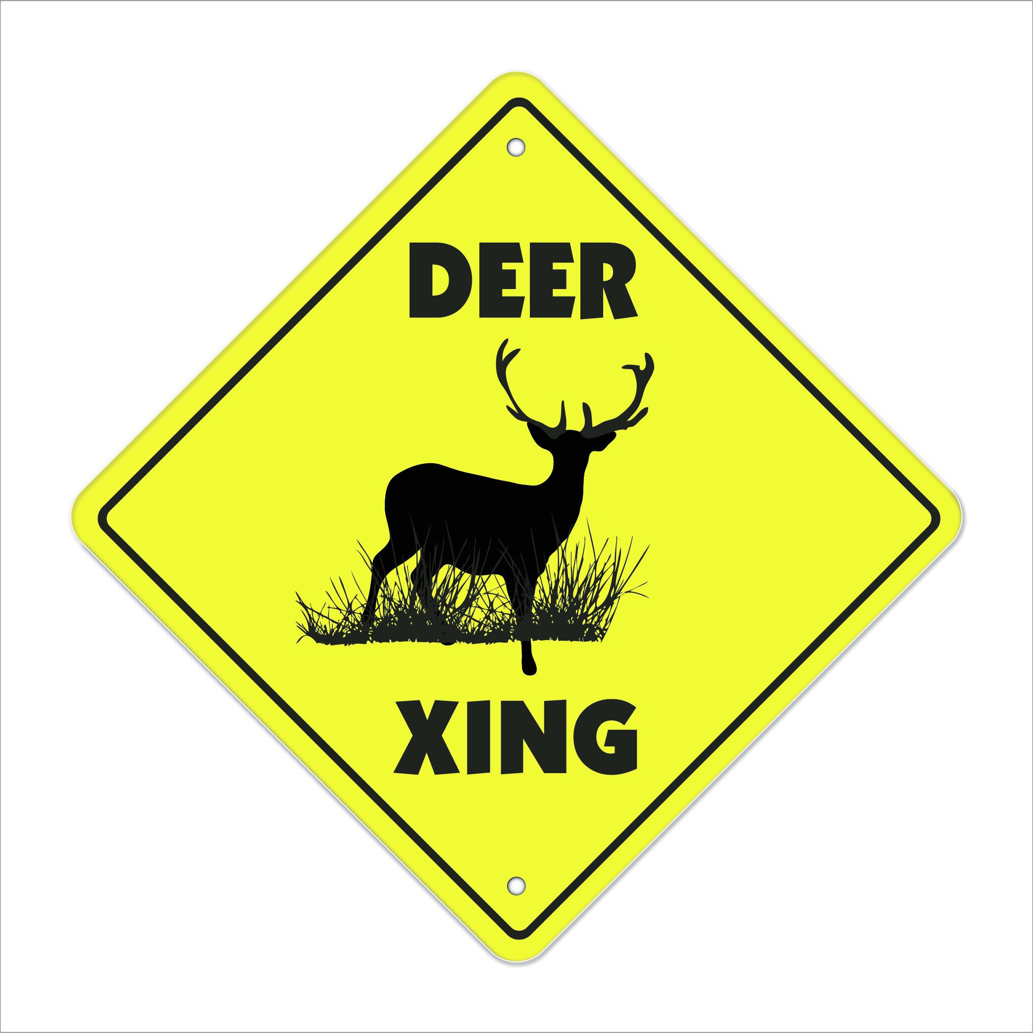 Signmission deer crossing sign zone xing tall new buck doe hunter hunting caution gag funny cute