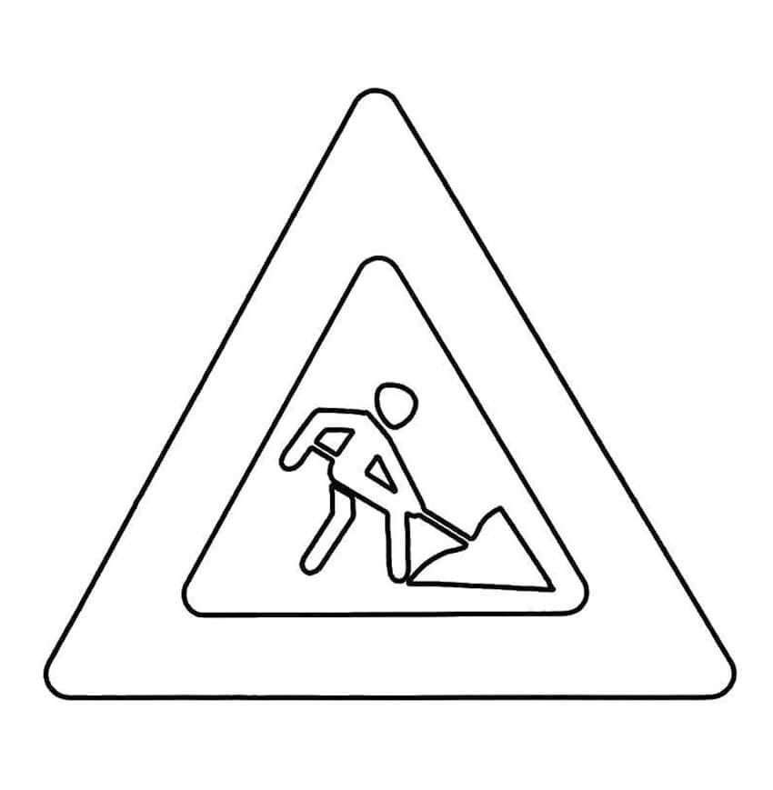 Deer crossing sign coloring page