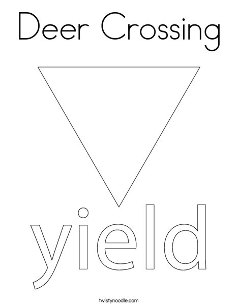 Deer crossing coloring page