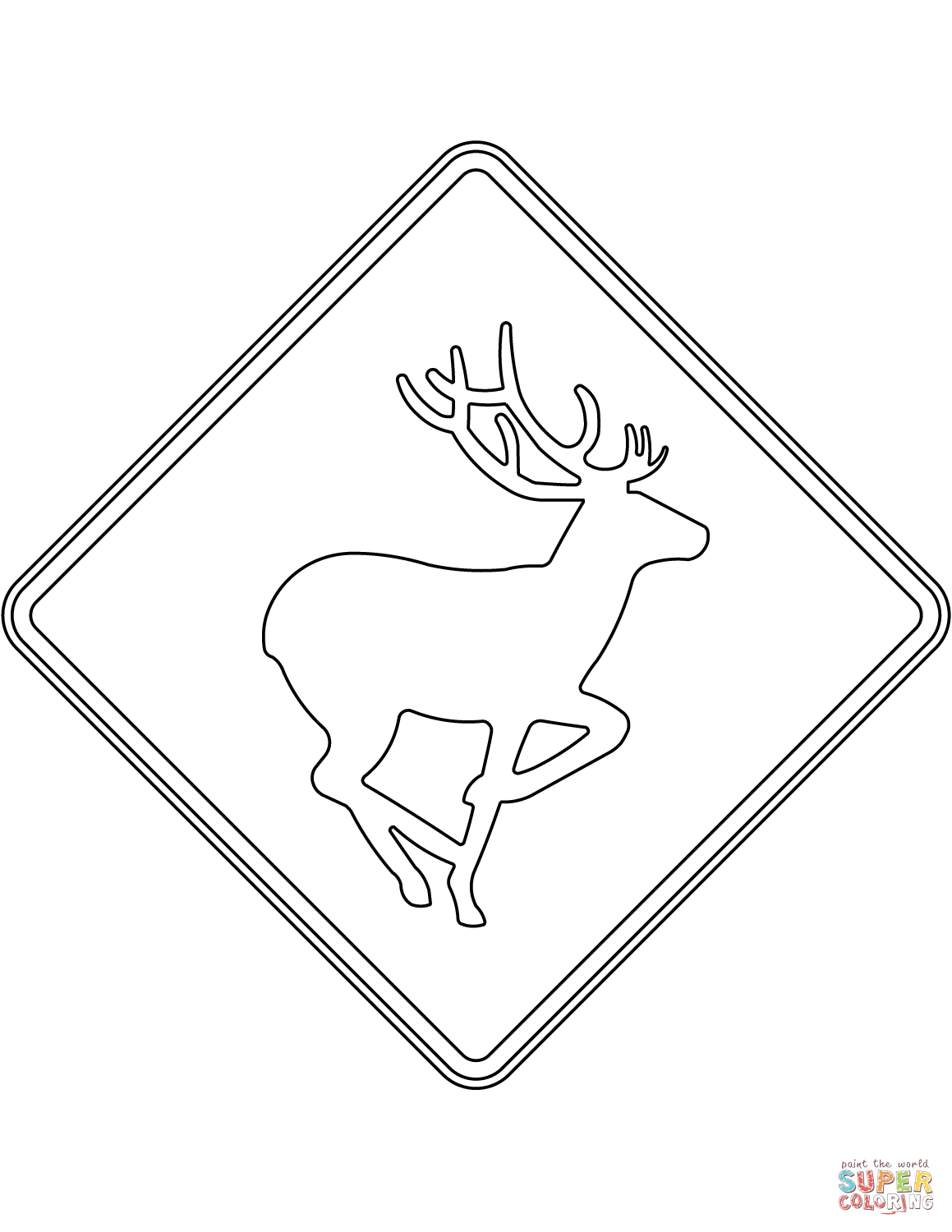 Deer sign in australia coloring page free printable coloring pages