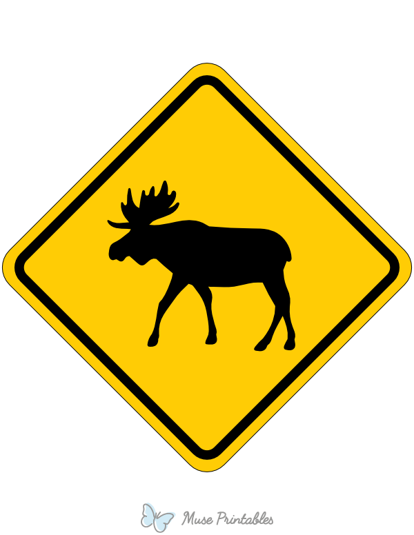Printable moose crossing sign