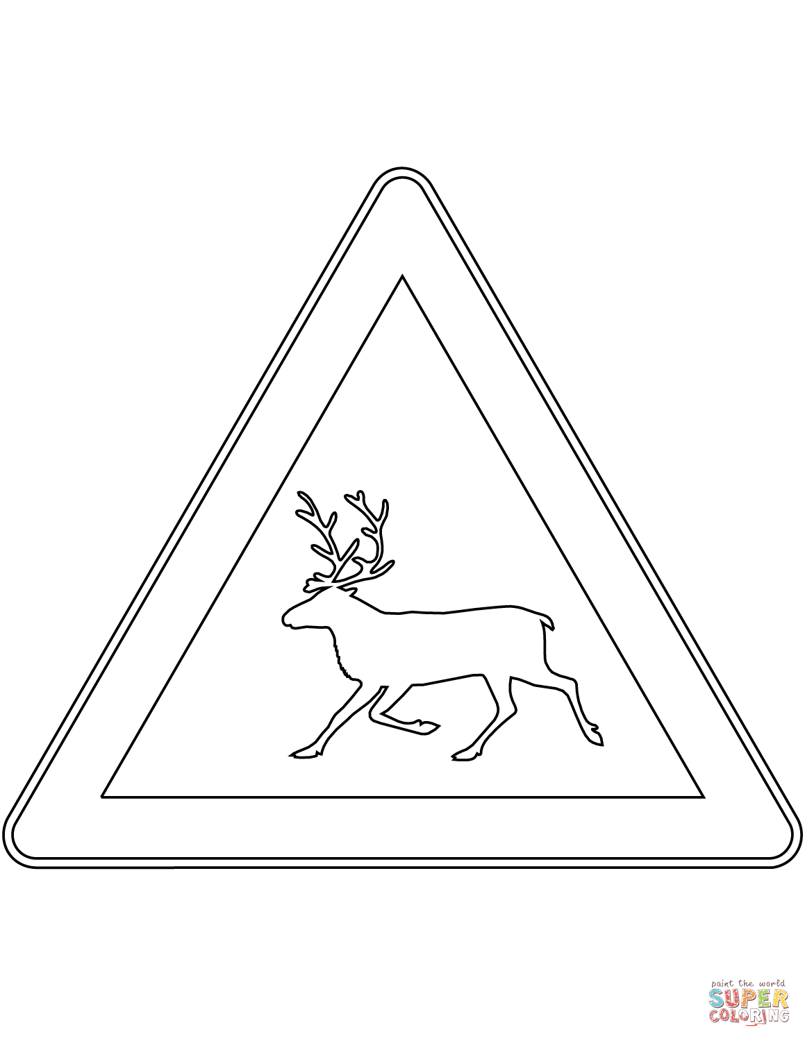 Wild animals reindeer sign in finland coloring page free printable coloring pages