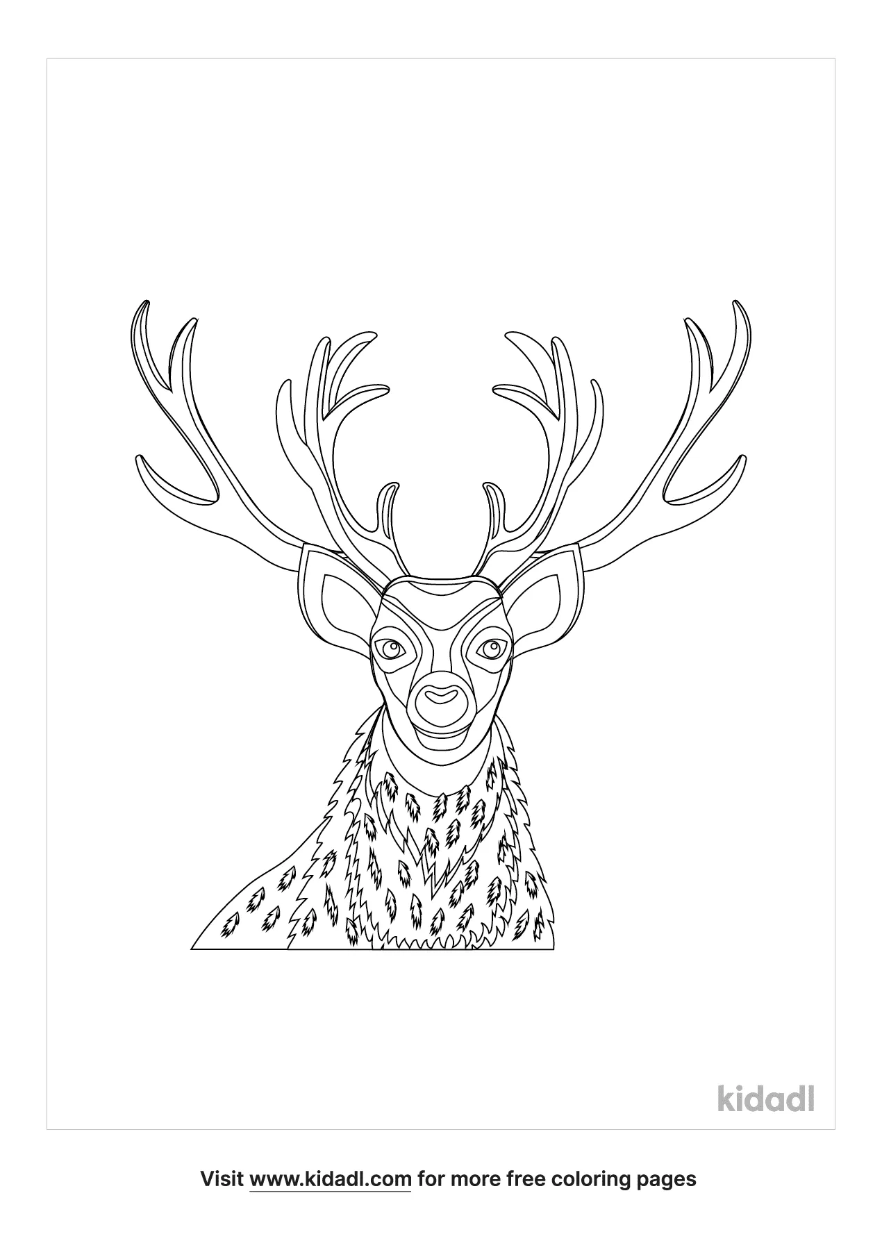Free deer head coloring page coloring page printables