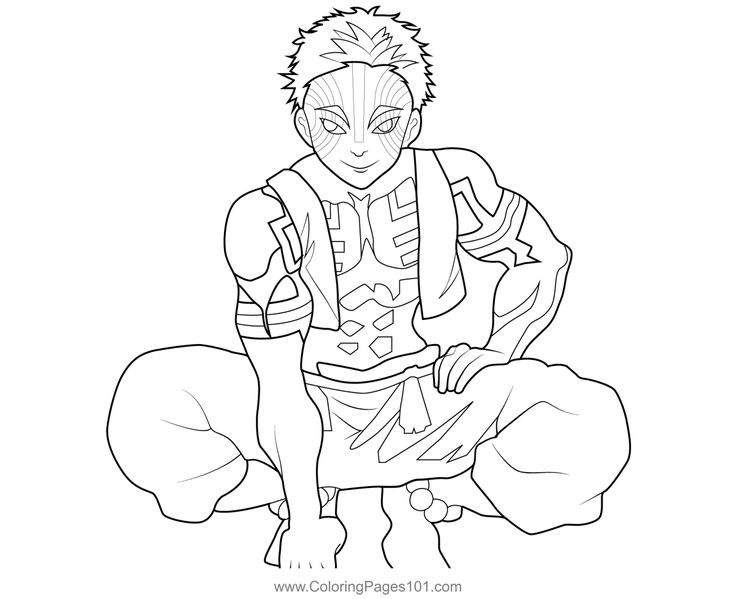 Akaza demon slayer coloring page coloring pages slayer demon