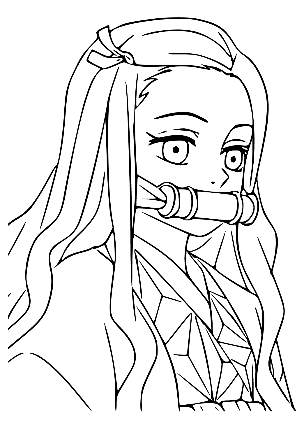 Free printable demon slayer gorgeous coloring page for adults and kids