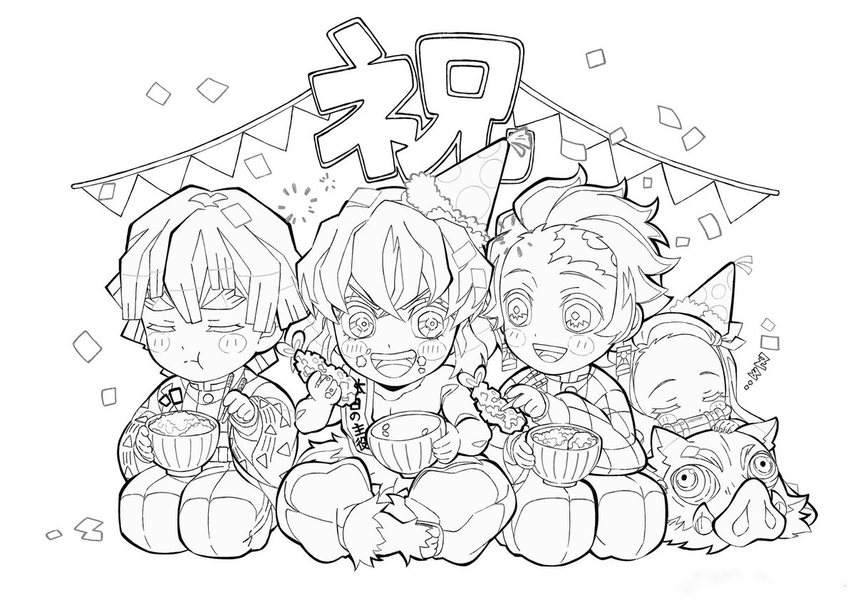 Demon slayer coloring pages