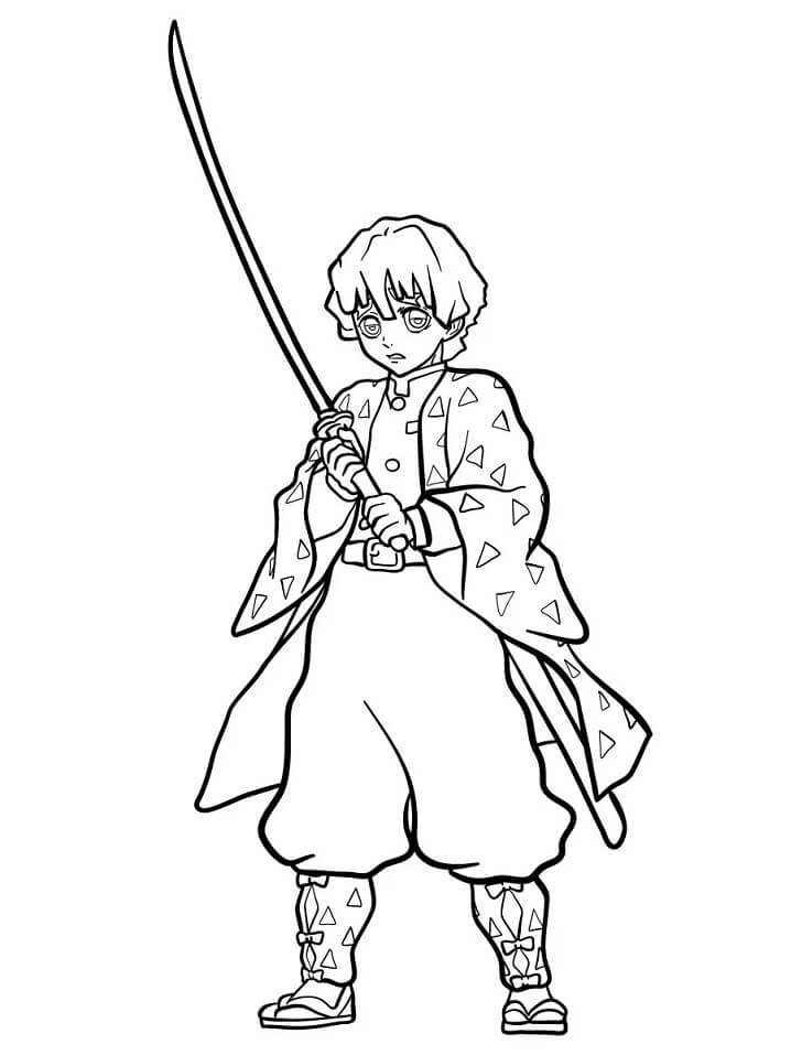 Zenitsu coloring pages printable for free download